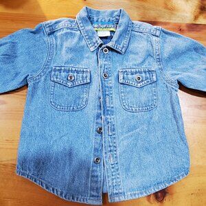 Carolina Baby / Baby Superstore / Toys R Us Soft Blue Jean Shirt 1990's  3-6 Mos